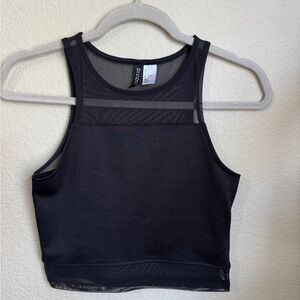 Black Mesh Crop Top